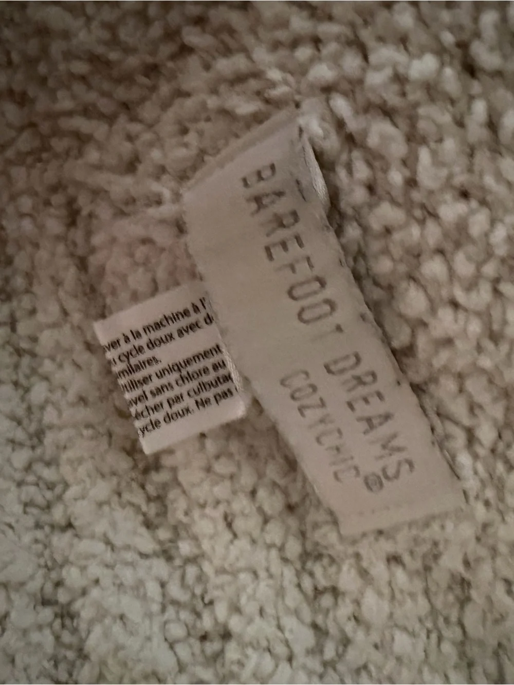 Barefoot Dreams CozyChic Cream Colored Throw Blanket